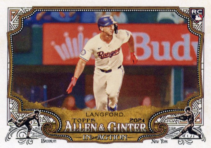 2024 Topps Allen & Ginter Wyatt Langford In Action RC #IA-38 - Rangers