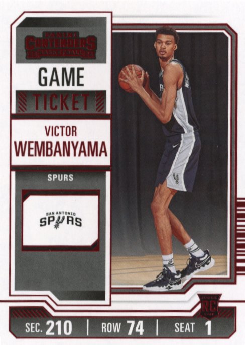 2023/24 Panini Contenders Victor Wembanyama Game Ticket RC #11 - Red Spurs