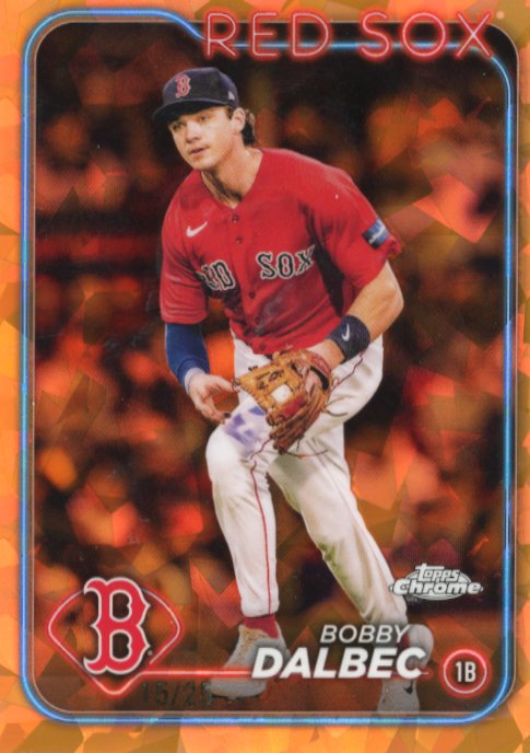 2024 Topps Chrome Sapphire Bobby Dalbec #543 - Orange Cracked Ice #/25 Red Sox