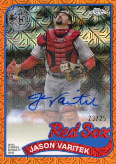 2024 Topps Jason Varitek #T89CU-JV - Orange Mojo Autograph #/25 Red Sox