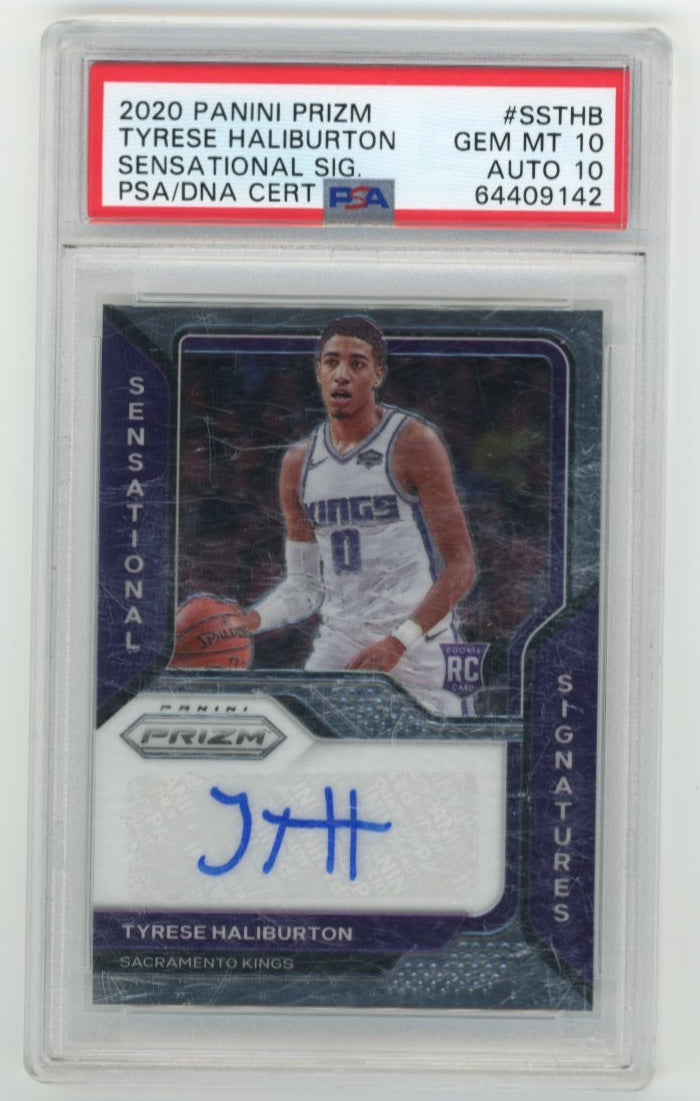 2020 Panini Prizm Tyrese Haliburton Sensational Signatures RC #SS-THB - Autograph PSA 10 AUTO 10 Kings