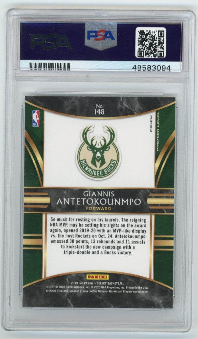 2019/20 Panini Select Giannis Antetokounmpo #148 - Silver PSA 10 Bucks