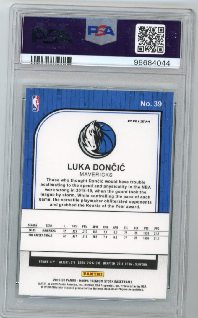 2019/20 Panini NBA Hoops Luka Doncic #39 - Silver PSA 10 Mavericks