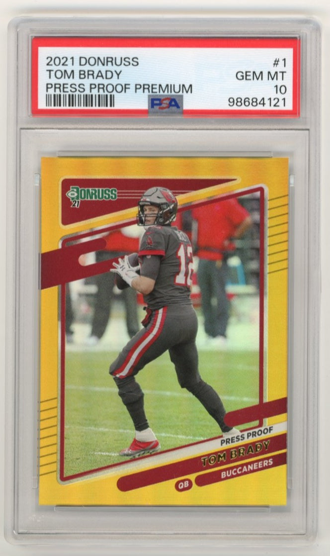 2021 Panini Donruss Tom Brady Press Proof #1 - Gold PSA 10 Buccaneers
