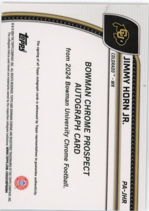 2024 Bowman Chrome U Jimmy Horn Jr #PA-JHR Auto Colorado
