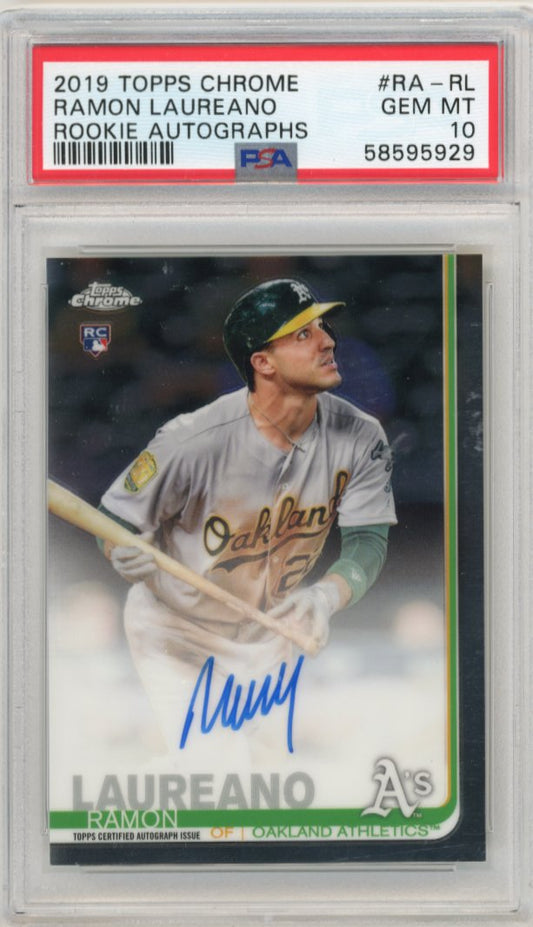 2019 Topps Chrome Ramon Laureano RC #RA-RL Auto Athletics PSA 10