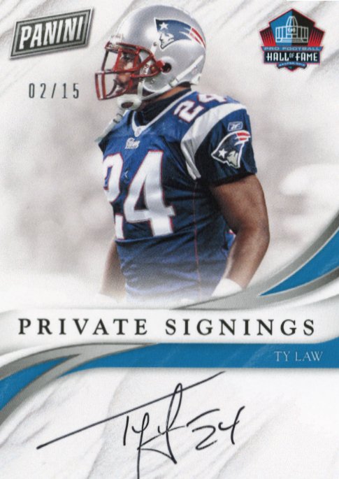 2019 Panini Private Signings Ty Law #TL - #/15 Auto Patriots