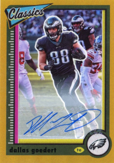 2022 Panini Classics Dallas Goedert #80 - #/35 Gold Auto Eagles