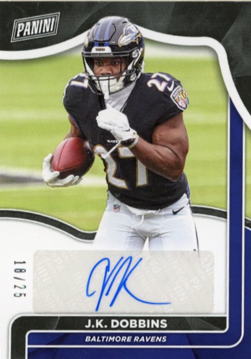 2021 Panini J.K. Dobbins #JD - #/25 Auto Ravens