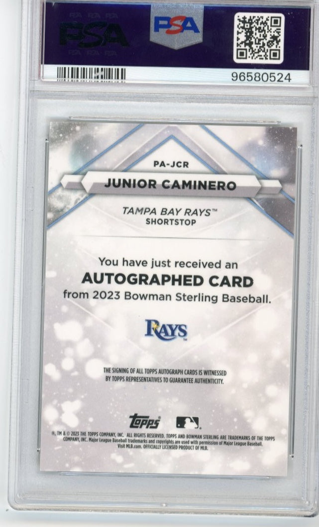 2023 Bowman Sterling Junior Caminero #PA-JCR - Auto Rays PSA 10
