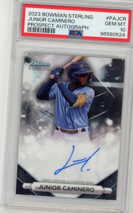 2023 Bowman Sterling Junior Caminero #PA-JCR - Auto Rays PSA 10