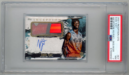 2021 Topps Inception Kok Yat #IAPC-KY - Autograph Relic #/25 PSA 7 Overtime Elite
