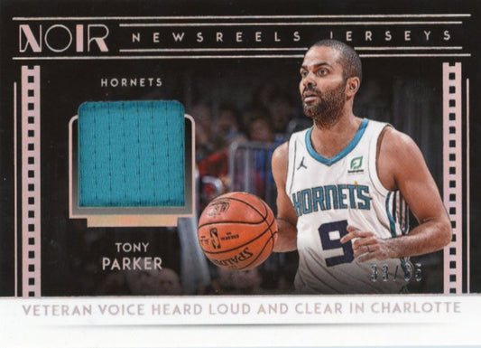 2018-19 Panini Noir Tony Parker #NJ-TPK - #/65 Patch Hornets
