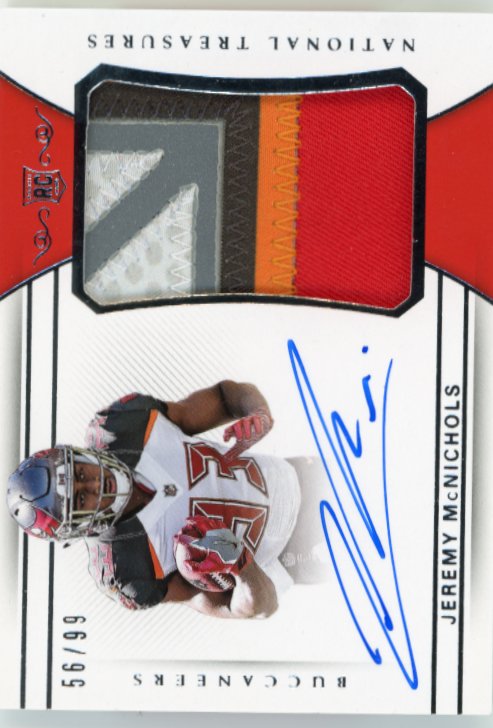 2017 Panini National Treasures Jeremy McNichols RC #162 - #/99 Patch Autograph Buccaneers