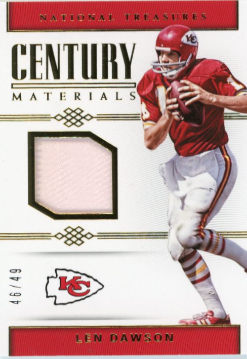 2017 Panini National Treasures Len Dawson #57 - #/49 Patch Chiefs