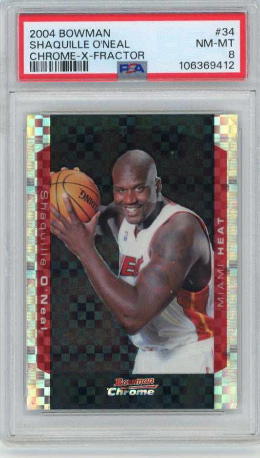 2004 Bowman Shaquille O'Neal Chrome X-Factor #34 - #/150 PSA 8 Heat