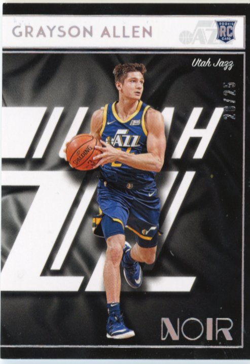 2019 Panini Noir Grayson Allen RC #176 - #/25 Jazz