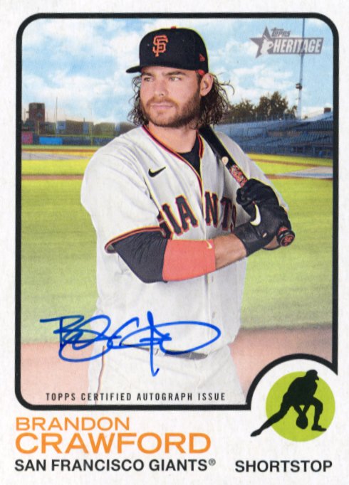 2022 Topps Heritage Brandon Crawford #ROA-BC - Autograph Giants