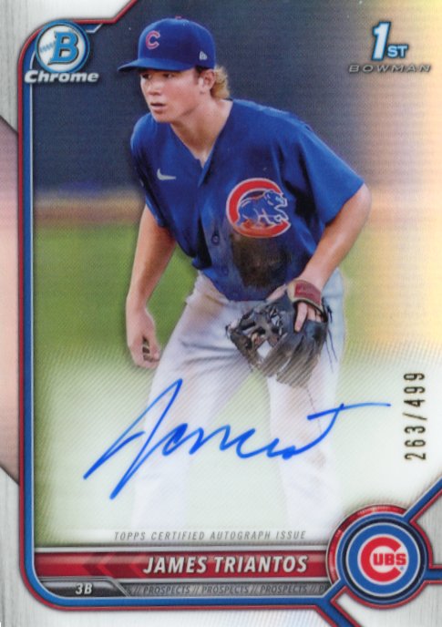 2022 Topps Bowman Chrome James Triantos 1st Bowman #CPA-JTS - Autograph #/499 Cubs