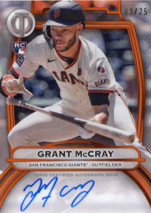 2025 Topps Tribute Grant McCray Rookie RC #TA-GM - #/25 Orange Autograph Giants
