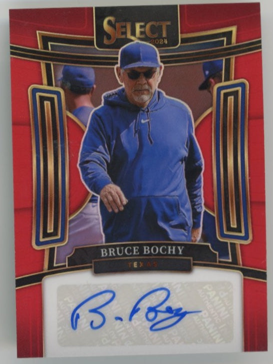 2024 Panini Select Bruce Bochy #SIG-BB - Autograph Red #/99 Rangers