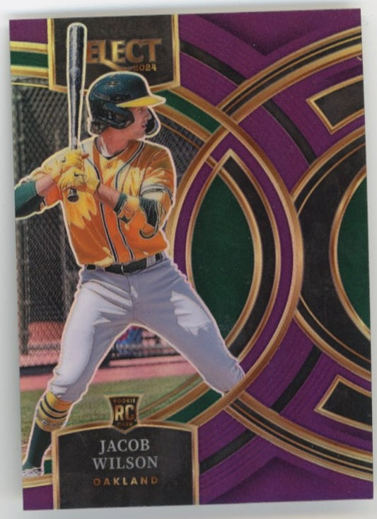 2024 Panini Select Jacob Wilson RC #86 - Purple #/99 Athletics