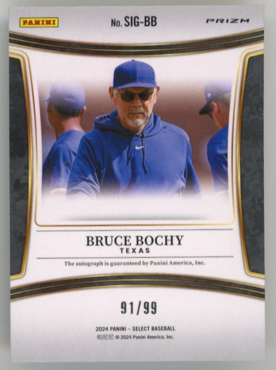 2024 Panini Select Bruce Bochy #SIG-BB - Autograph Red #/99 Rangers