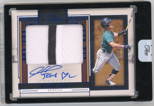 2024 Panini Three and Two Harry Ford Prospect Jersey Autographs #PJA-HF - Autograph Relic Blue #/32 Mariners