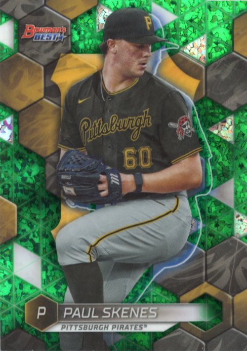 2023 Topps Bowman's Best Paul Skenes #TP-22 - Green Mini Diamond #/99 Pirates