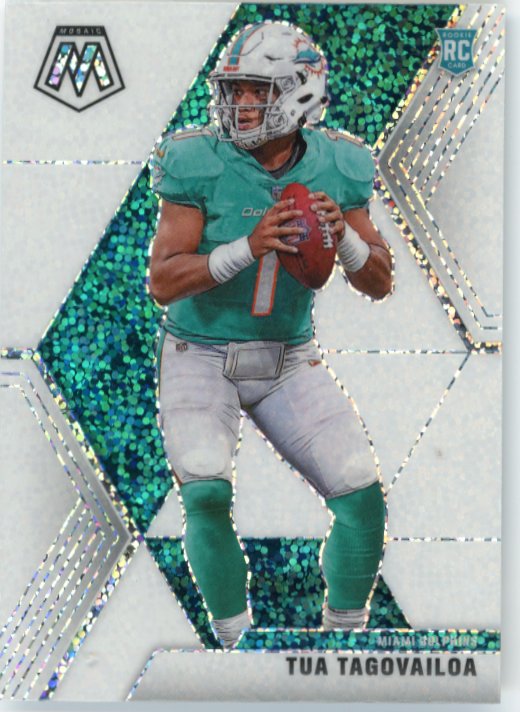 2020 Panini Mosaic Tua Tagovailoa RC #203 - White Sparkle Dolphins