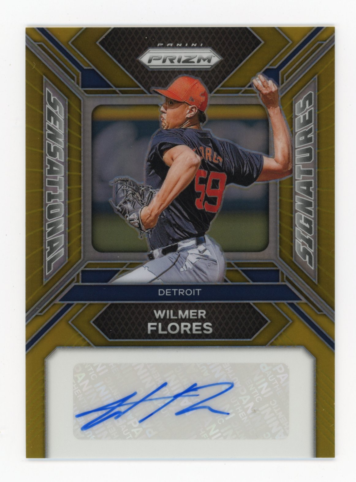 2024 Panini Prizm Wilmer Flores Sensational Signatures #SS-WF - #/10 Autograph Gold Tigers
