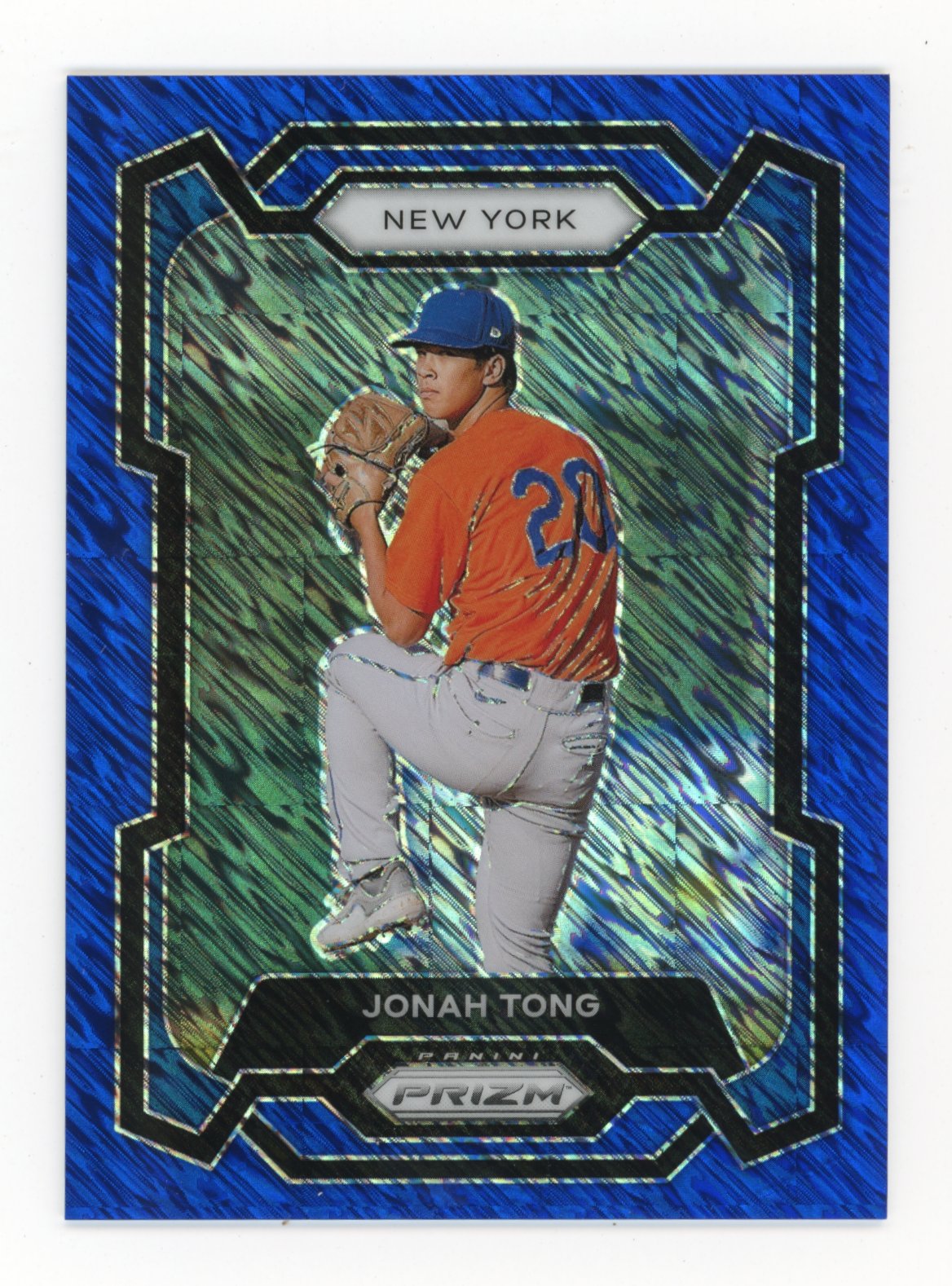 2024 Panini Prizm Jonah Tong #283 -  Blue Shimmer #/15 Mets