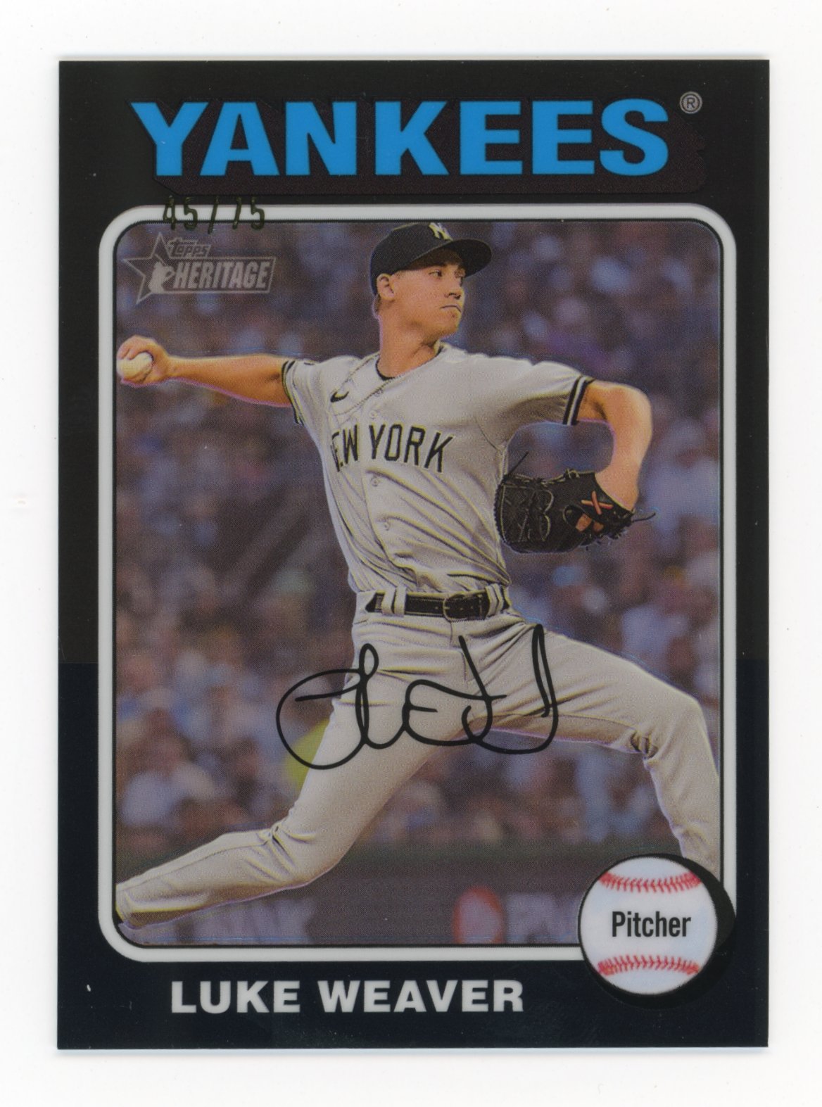 2024 Topps Heritage Luke Weaver #61 - Black #/75 Yankees