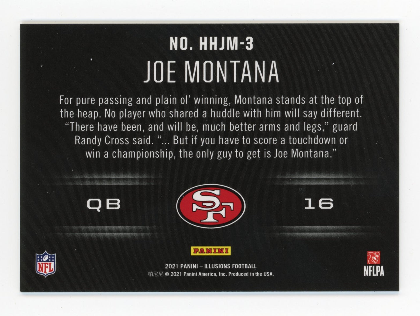 2021 Panini Illusions Joe Montana HoloHeroes #HHJM-3 - 49ers