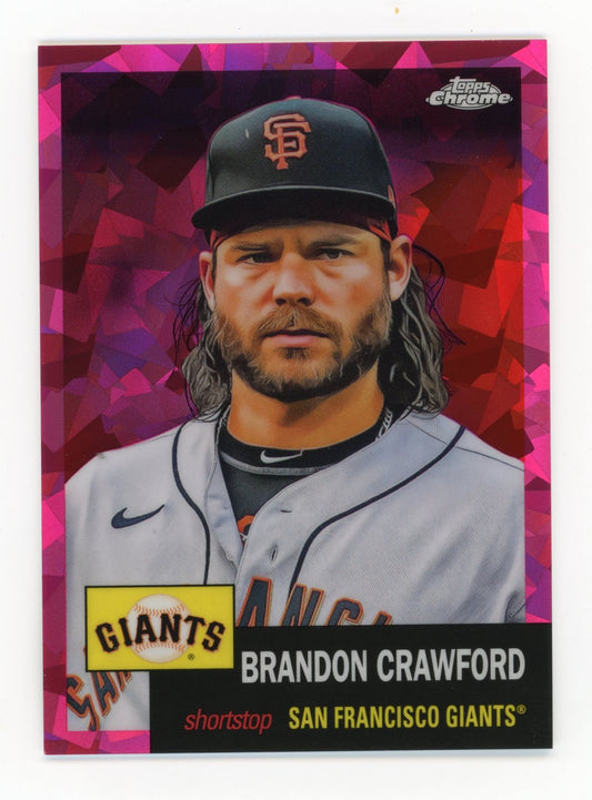2022 Topps Brandon Crawford #275 - Pink Cracked Ice #/100 Giants