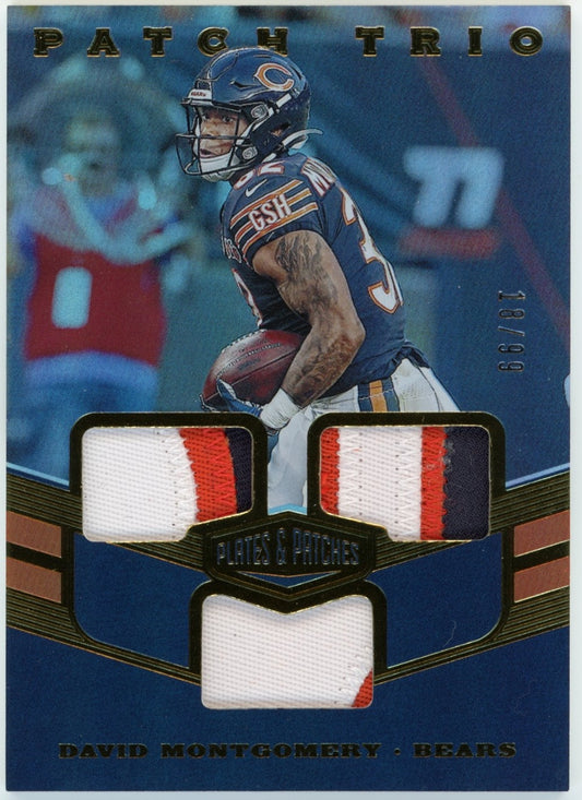 2019 Panini Plates & Patches David Montgomery Patch Trio #PT-DMo - Triple Relic #/99 Bears