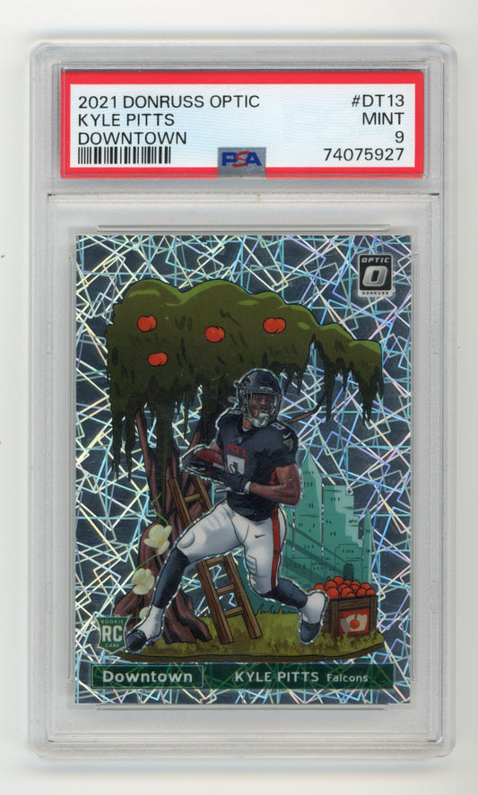 2021 Donruss Optic Kyle Pitts Rookie #DT13 - PSA 9 Downtown Falcons