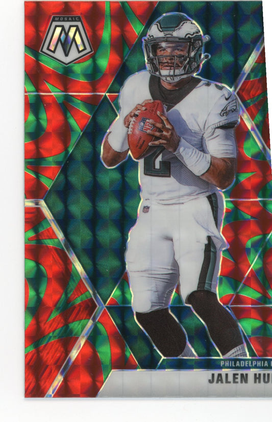 2020 Panini Mosaic Jalen Hurts RC #222 - Red Green Reactive Eagles