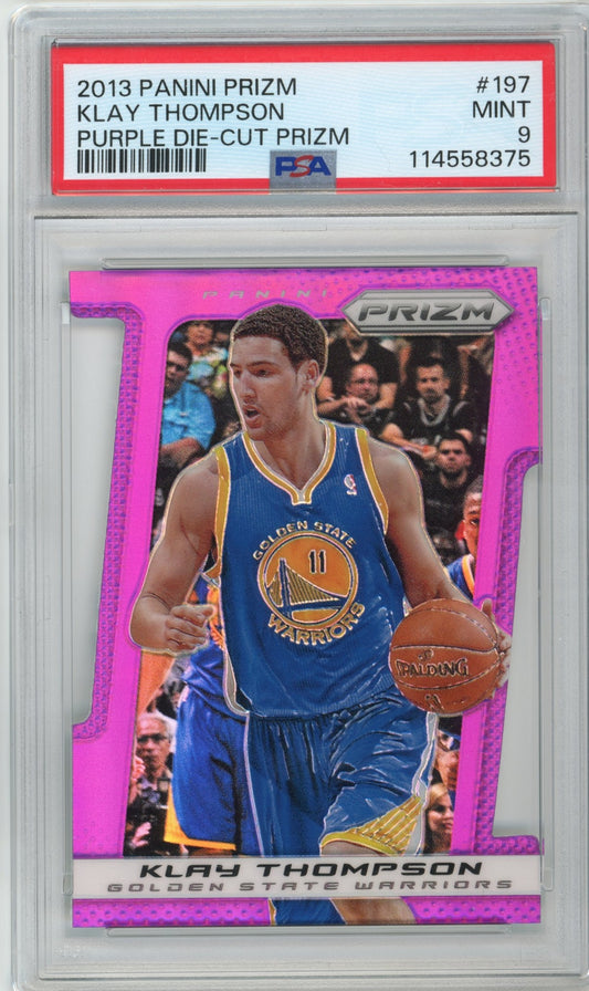 2013 Panini Prizm Klay Thompson Purple Die-Cut Prizm #197 - PSA 9 #/49 Warriors