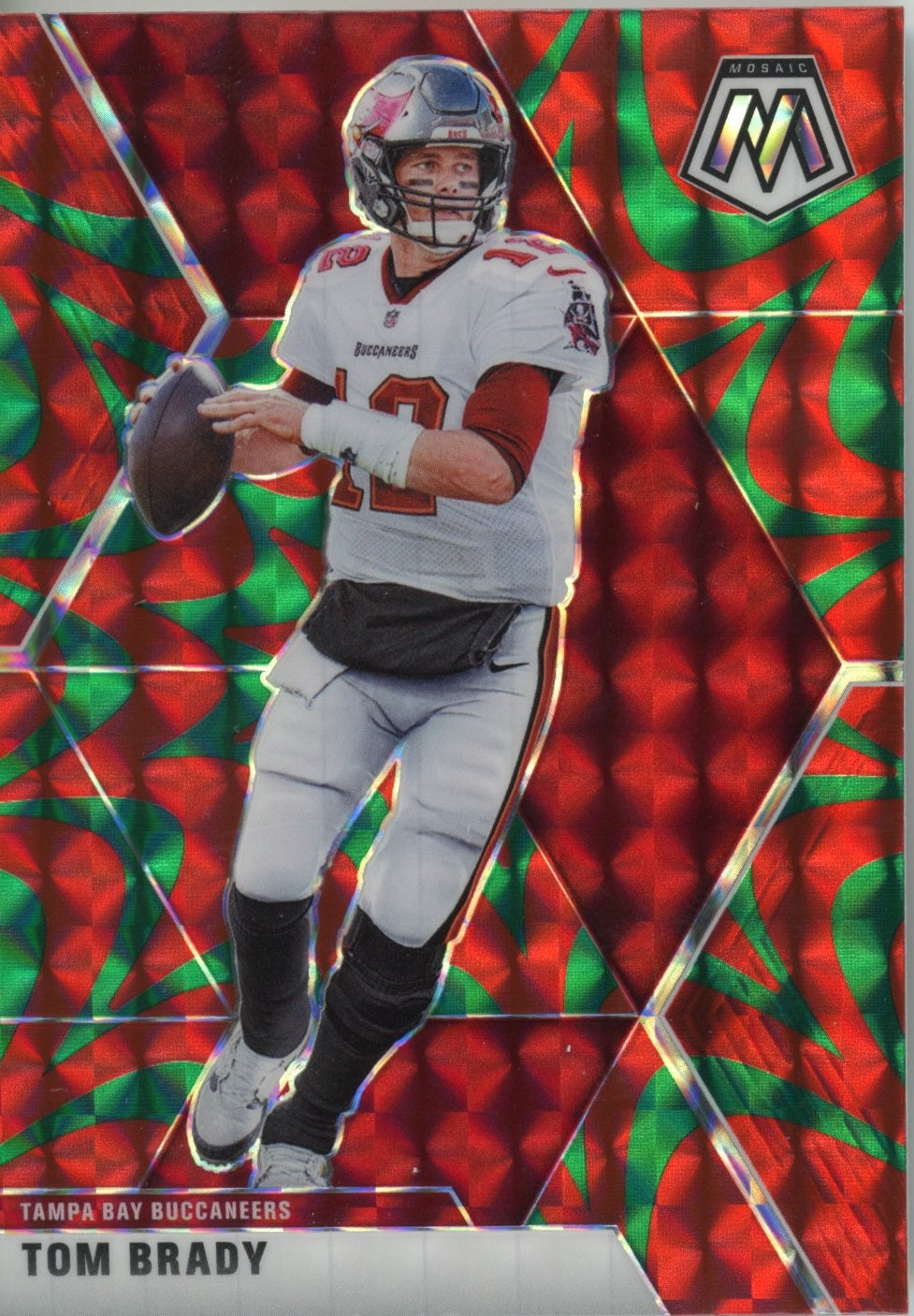 2020 Panini Mosaic Tom Brady #135 - Red Green Reactive Buccaneers