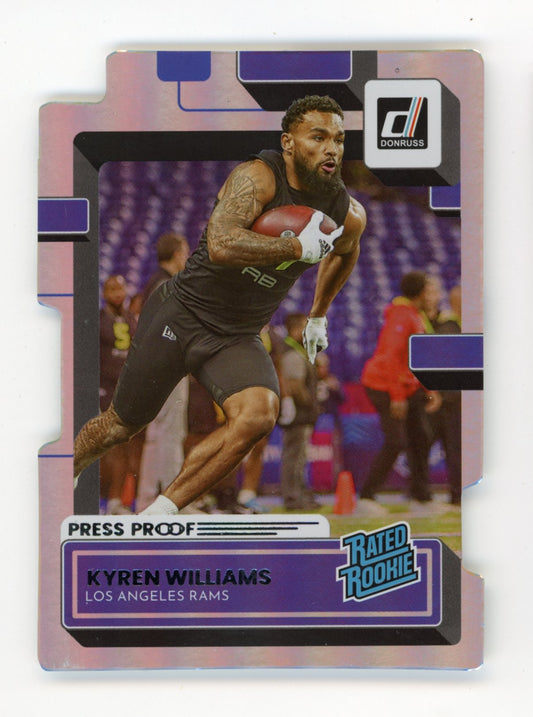 2022 Panini Donruss Kyren Williams Rated Rookie #347 - #/75 Die-Cut Rams