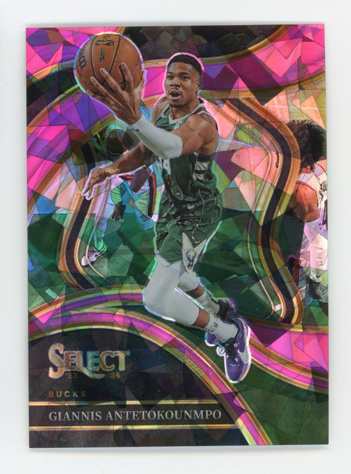 2023-24 Panini Select Giannis Antetokounmpo #260 - #/99 Cracked Ice Pink Bucks
