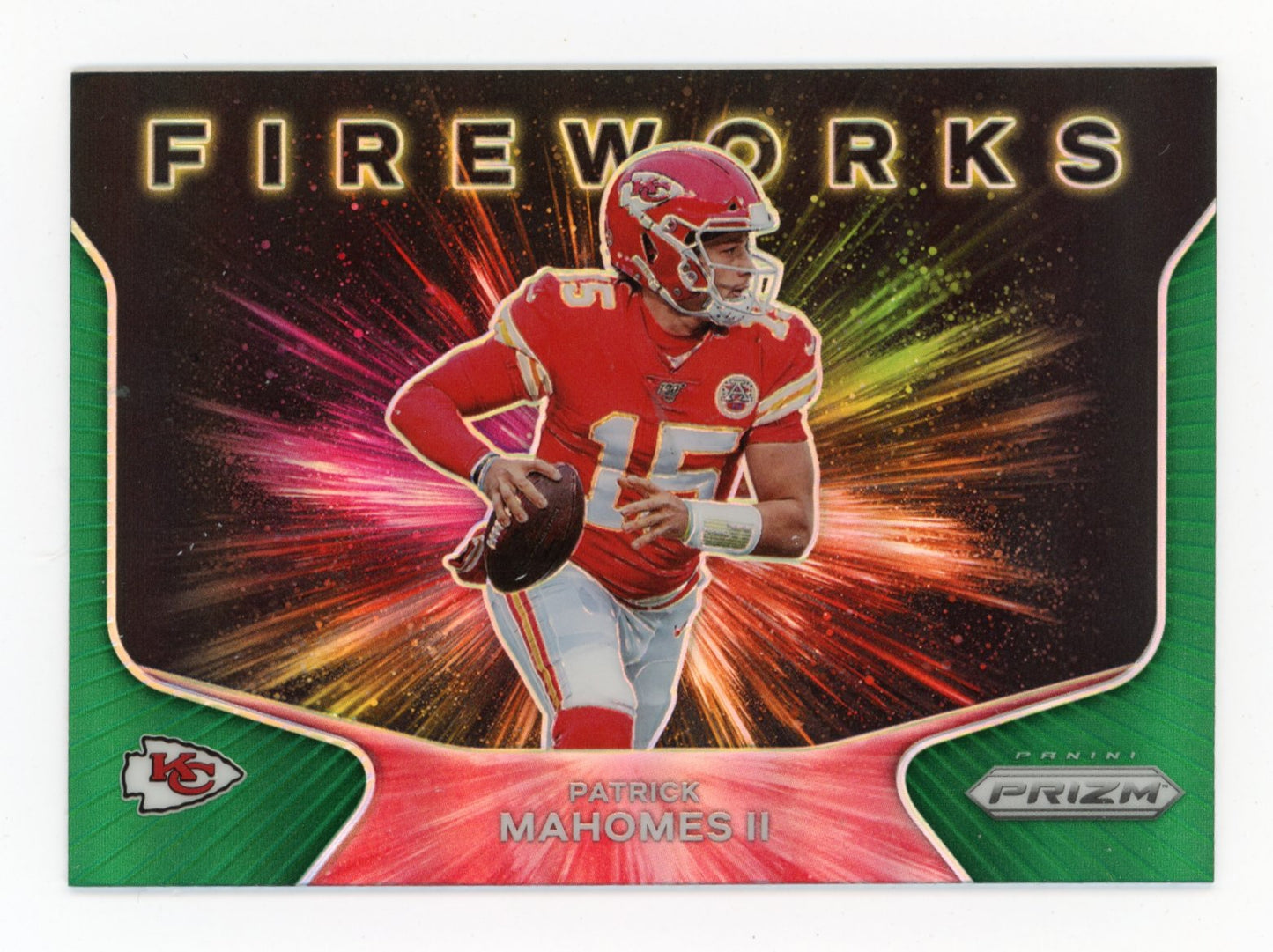 2020 Panini Prizm Patrick Mahomes Fireworks #5  - Green Chiefs