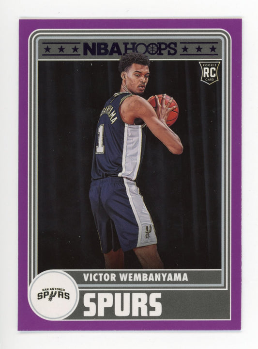 2023-24 Panini NBA Hoops Victor Wembanyana Rookie #298 - Purple Spurs