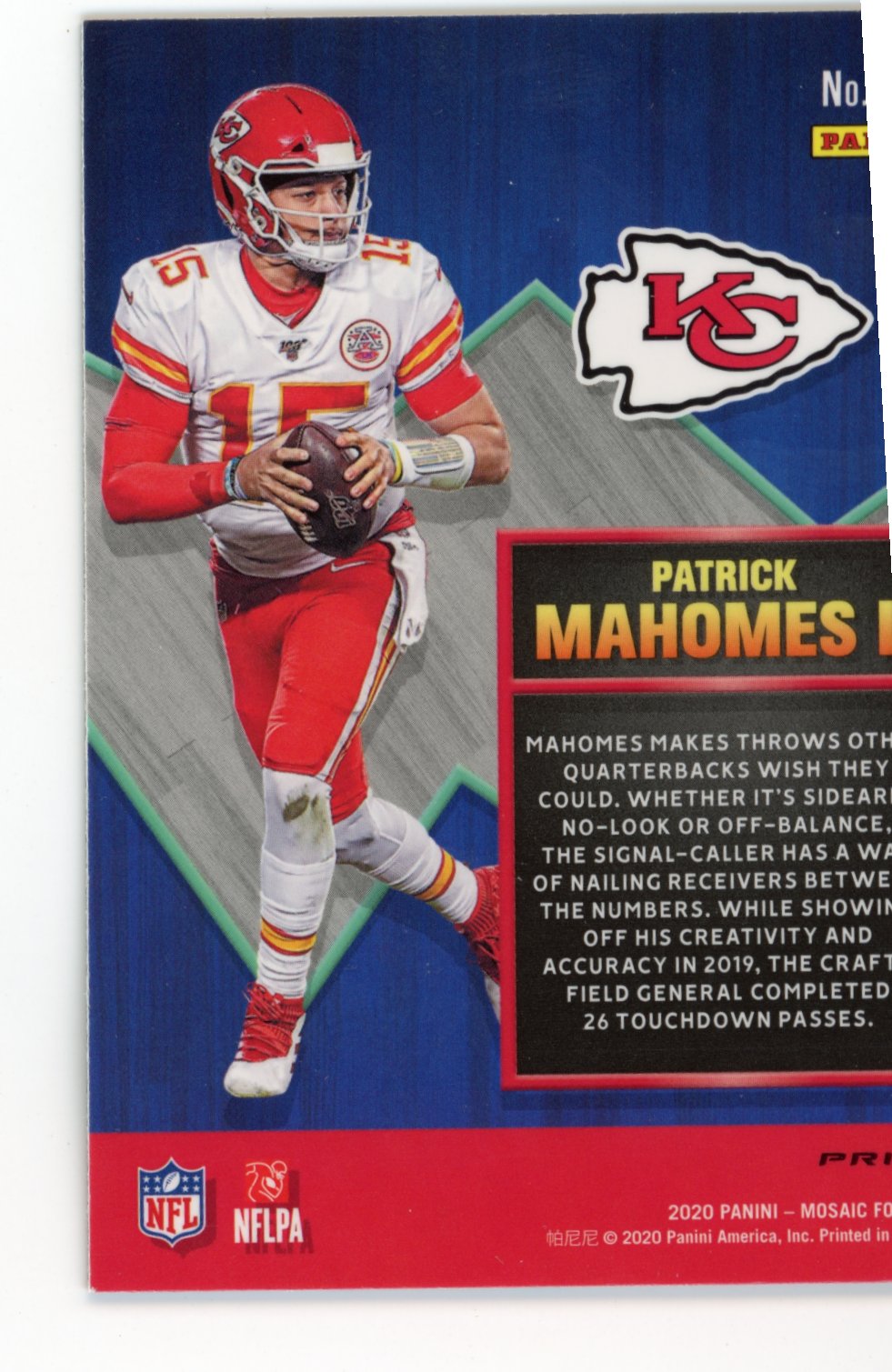 2020 Panini Mosaic Patrick Mahomes Touchdown Masters #TM8 - Chiefs