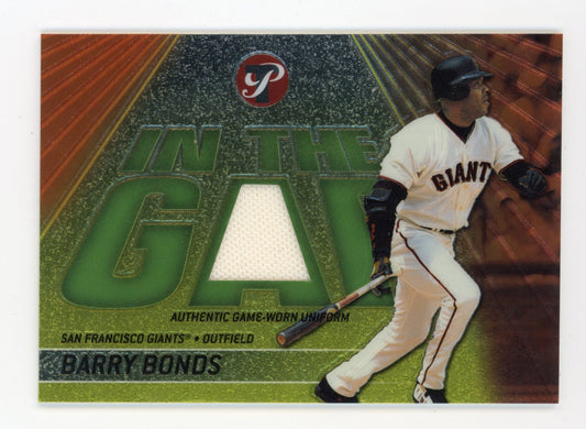 2002 Topps Pristine Barry Bonds In The Gap #IG-BBO - #/1000 Relic Giants