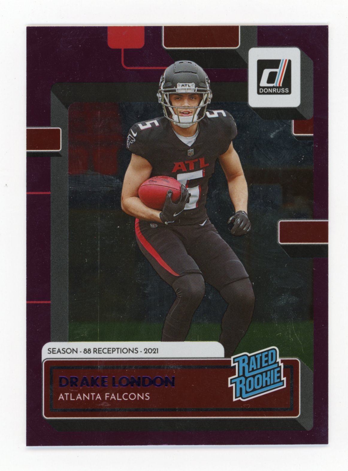 2022 Panini Donruss Drake London RC #307 - #/88 Purple FALCONS
