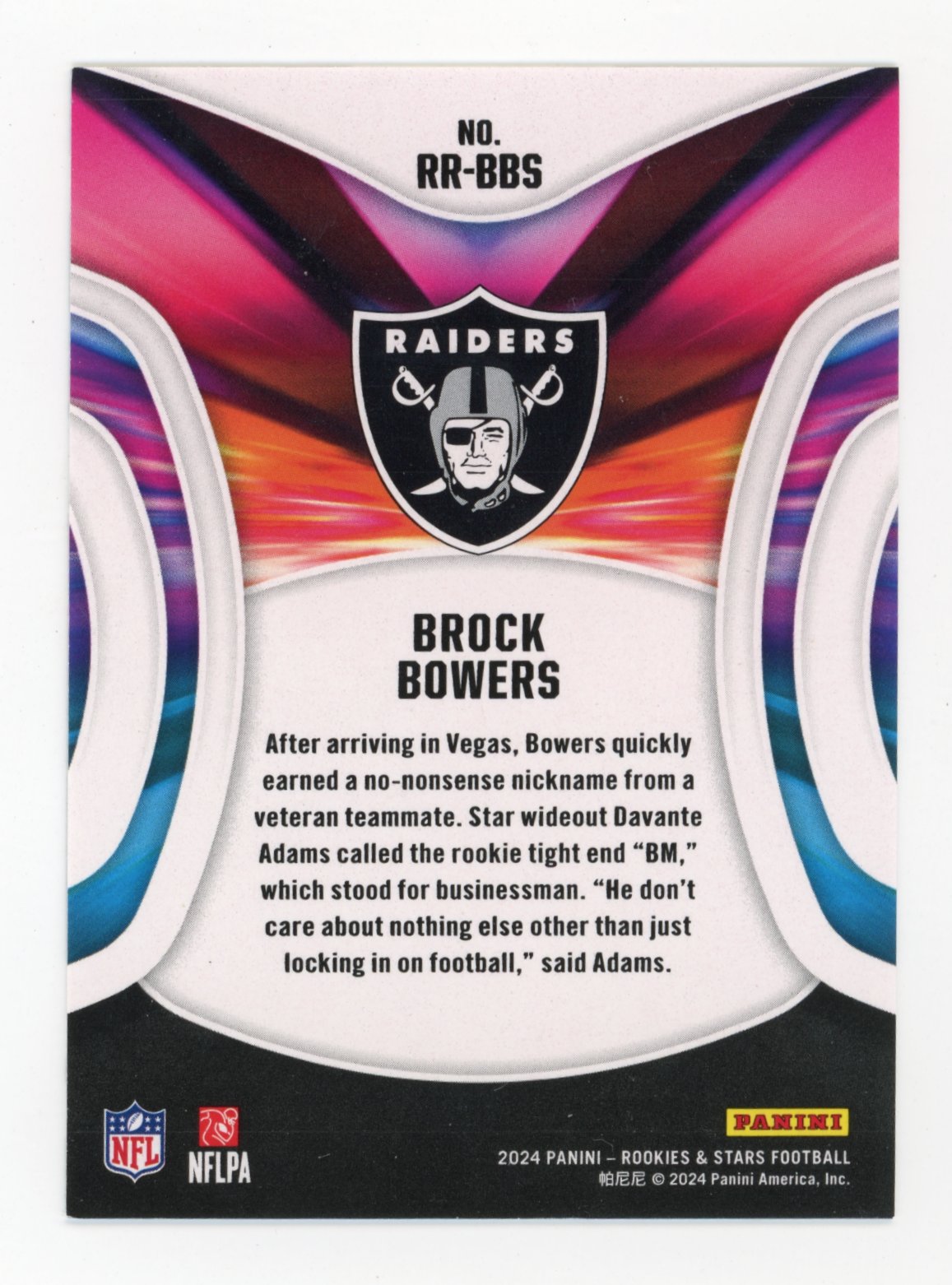 2024 Panini Rookies & Stars Brock Bowers Rookie Rush #RR-BBS - RAIDERS