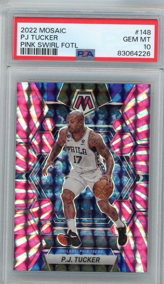 2022 Mosaic PJ Tucker #148 - PSA 10 Pink Swirl FOTL /20 76ERS