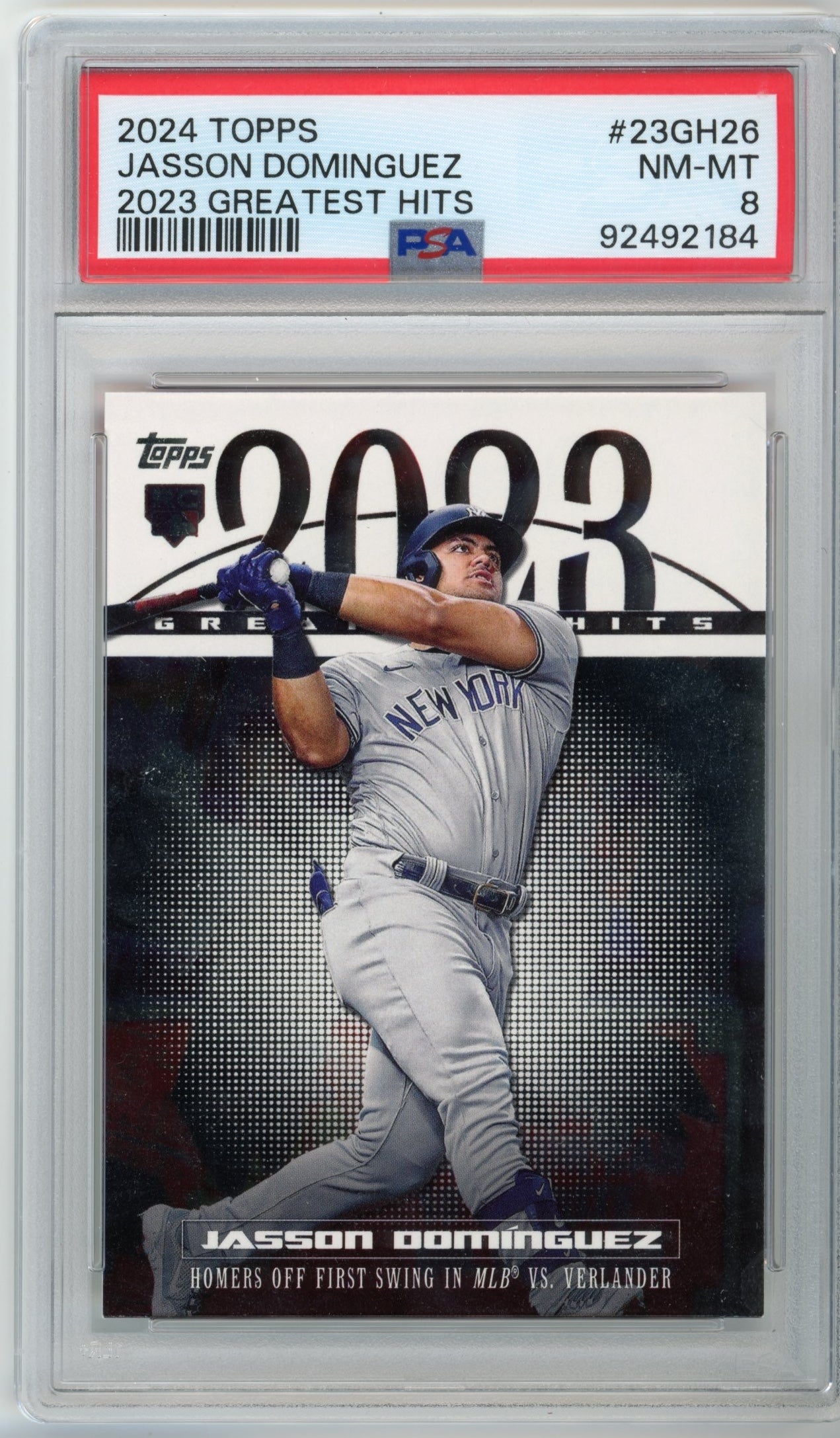 2024 Topps Jasson Dominguez #23GH26 - PSA 8 RC 2023 Greatest Hits YANKEES